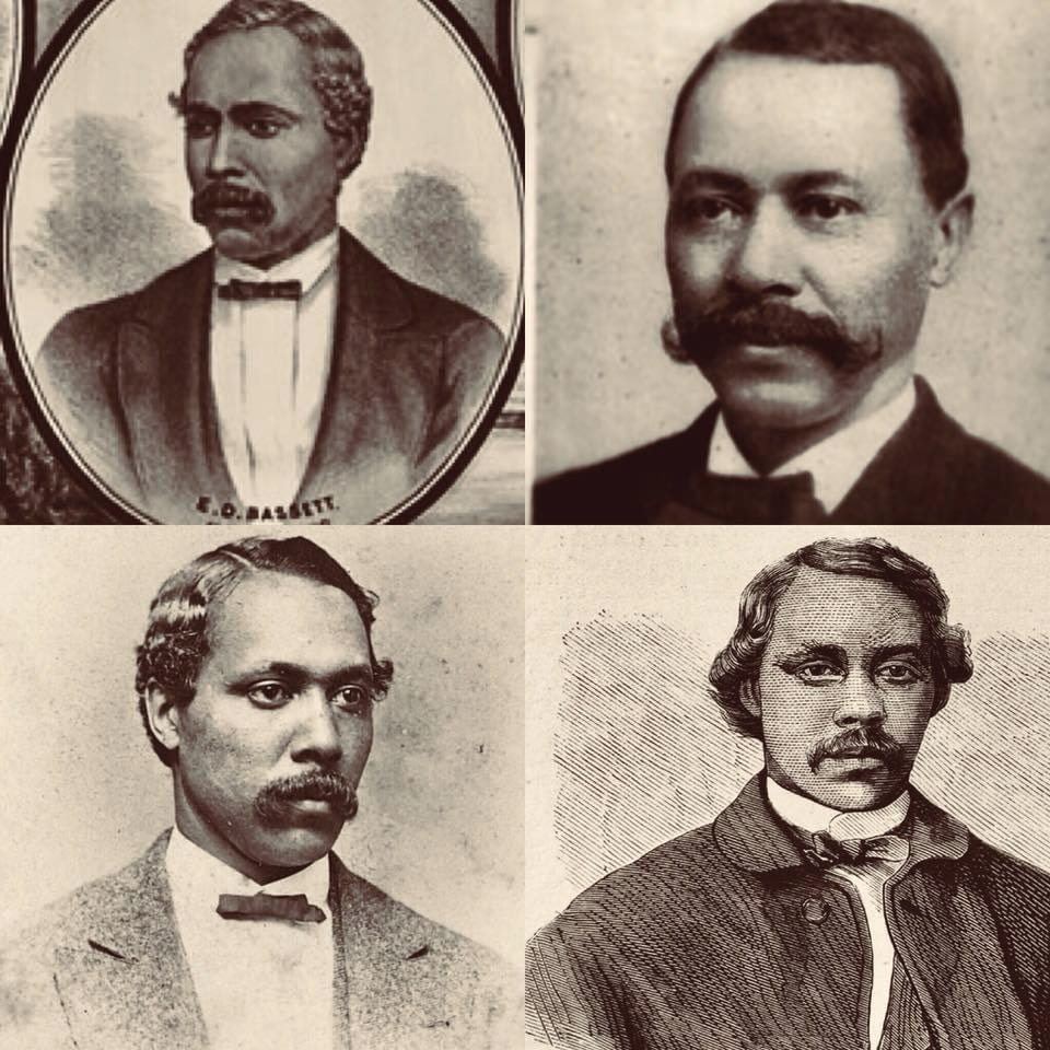Collage of 4 photos and drawings of Ebenezer Don Carlos Bassett