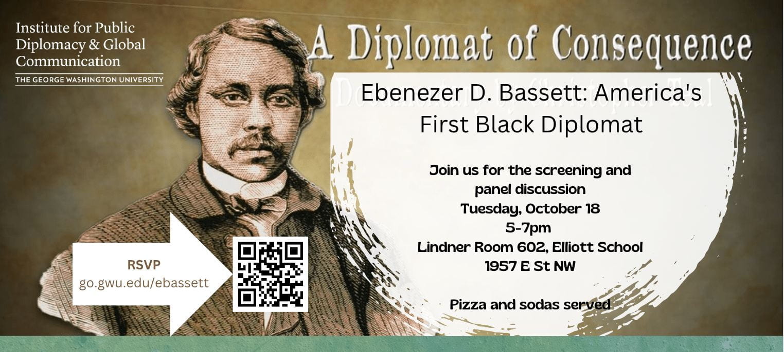 Flier for "A Diplomat of Consequence" film screening event
